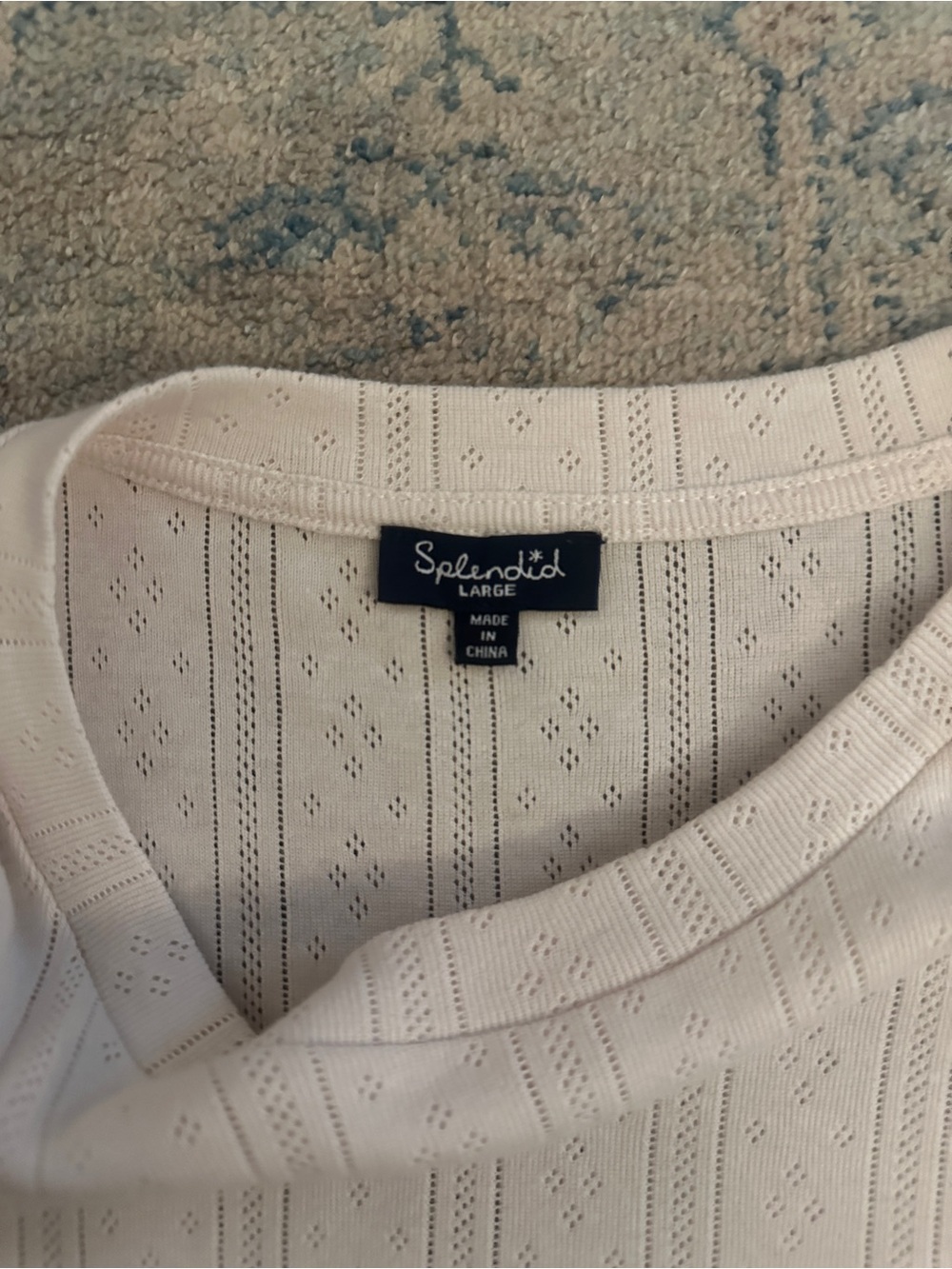 Splendid Cream Ribbed Short-Sleeve Tee - Picture 5 of 6